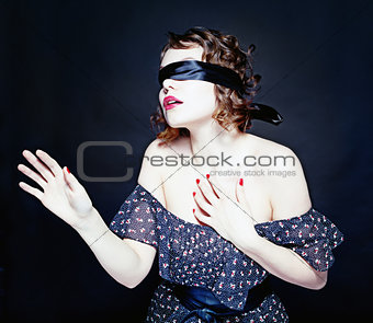  woman with blindfold