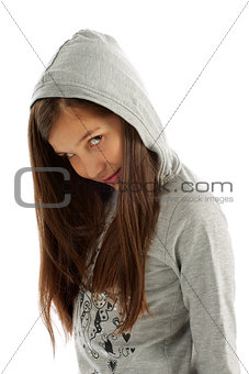 Girl in Hooded Sweatshirt