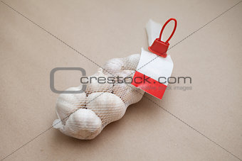 A bag of Garlic with Label