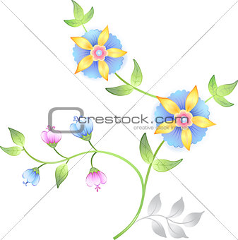 Decor floral elements set