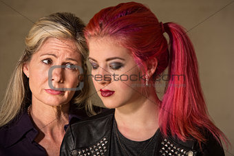 Sad Mother and Daughter