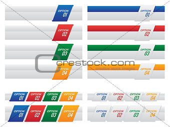 Set of Colourful Option Labels and Tabs Template