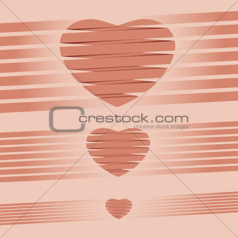 Heart origami pink Background vector illustration for Valentine