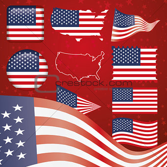 United States of America symbol set