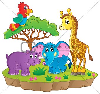 Cute African animals theme image 2