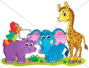 Cute African animals theme image 4