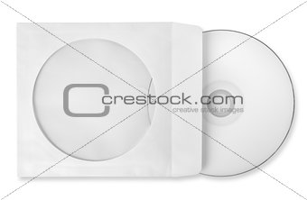 CD with paper case isolated
