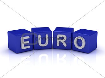 EURO word on blue cubes 
