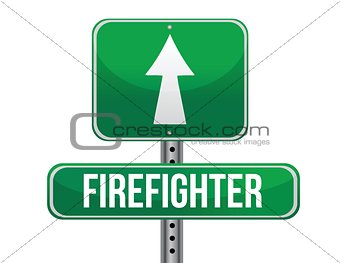 firefighter road sign illustration design