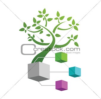 Concept illustration: family tree illustration