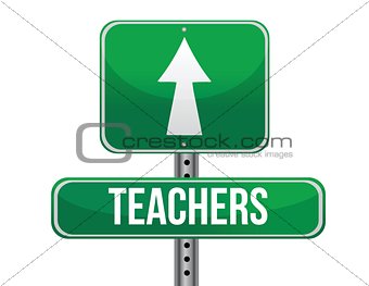 teachers road sign illustration design