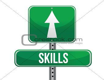 skills road sign illustration design