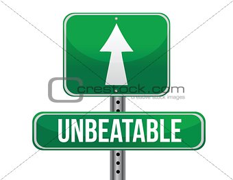 unbeatable road sign illustration design