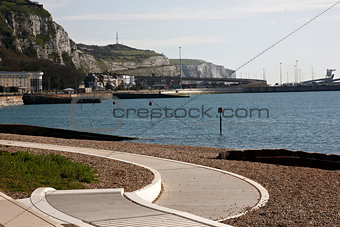 Dover sea front, cliffs and port