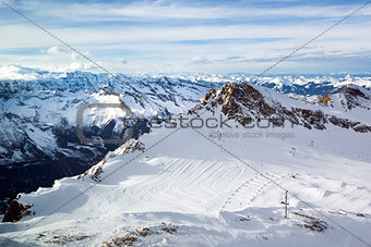 winter with ski slopes of kaprun resort