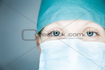 Nurse looking at you (close-up) 