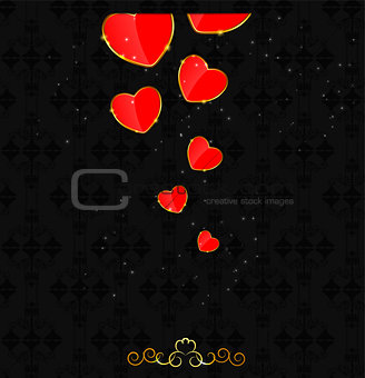 Valentines day love  heart backgroung, vector illustration