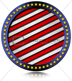 USA Metal Flag Round