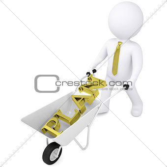 3d man carries wheelbarrow the golden word plan