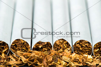 Arranged in a row cigarettes