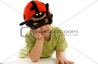 Little Boy in Ladybug Hat