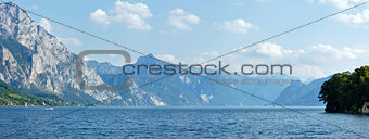 Traunsee summer lake panorama (Austria).