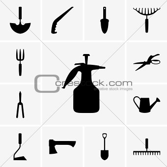 Garden tool icons