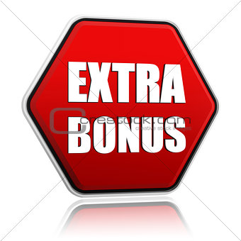 extra bonus in red hexagon banner