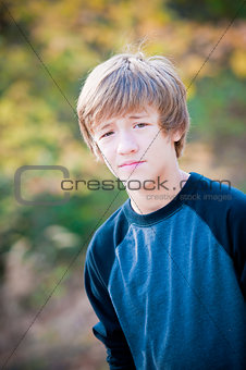 Portrait of young teen looking at camera