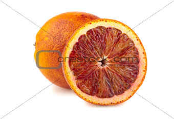 Half and full of blood red oranges