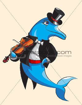 Dolphin and violin