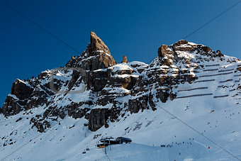 Porta Vescovo Peak on the Ski Resort of Arabba, Dolomites Alps, 