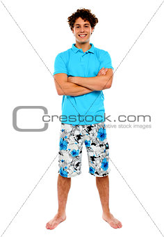 Teenage guy posing in casuals