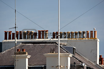 Row of chimneys on Dover building
