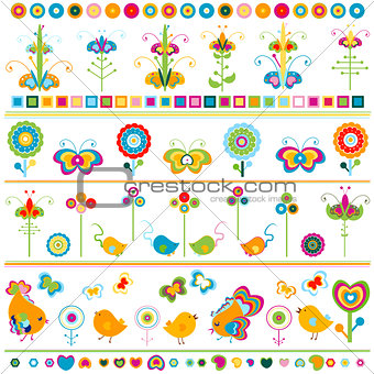 cute borders with colorful elements