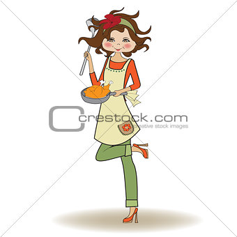 woman cooking