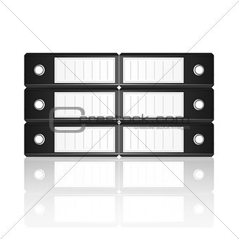 Black binders horizontal isolated on white background