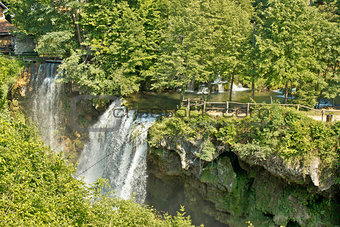 Waterfalls in green nature of Korana river