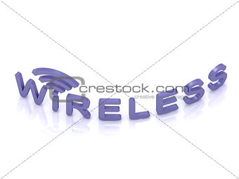 blue Wireless logo, 3D render