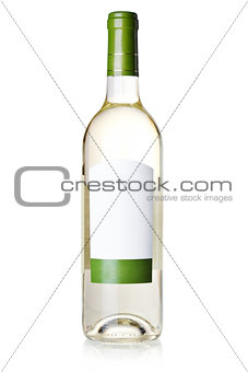 Wine collection - White wine in bottle with blank label