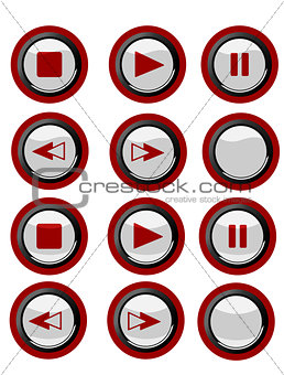 red media buttons