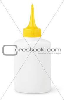 Oil or glue bottle on white