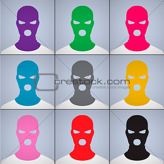 Avatars in a cap-mask, vector Eps10 illustration.