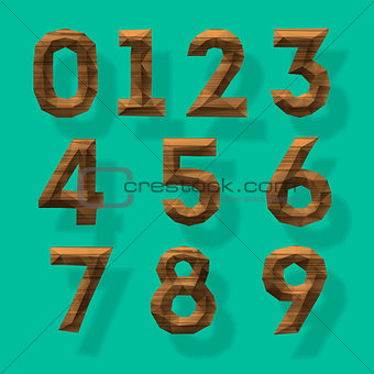 Wooden polygonal numbers, vector Eps10 illustration.