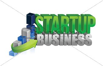 startup business graph sign