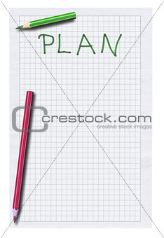 empty plan and two pencils 