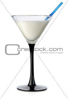 Milk cocktail in a high glass