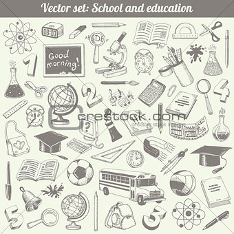 School And Education Doodles Vector