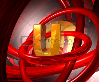 letter u in abstract space