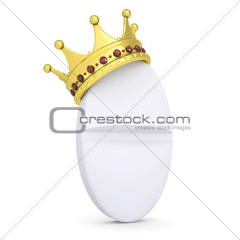 Crown on the white tablet